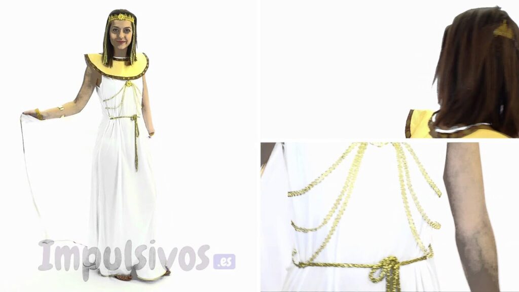 Disfraz Egipcio Para Niña - Vestido Con Chal, Brazaletes, Collar Desmontable Y Tocado, Ideal Para Carnaval Y Halloween (Negro)