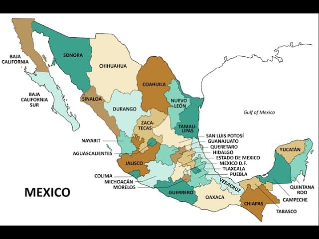 El Mapa De La República Mexicana