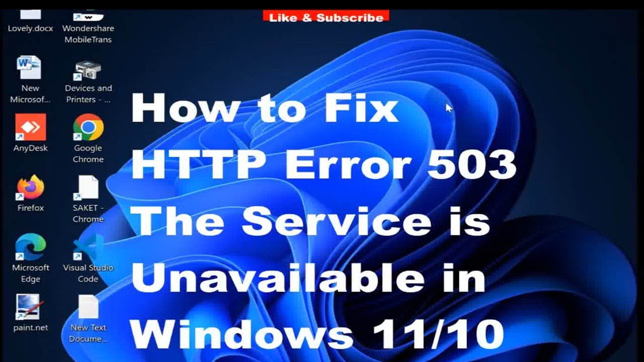Error 503 Service Unavailable
