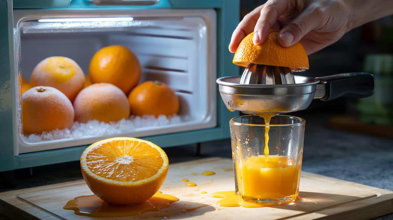 Mettre une orange au congélateur avant de la presser : l’astuce qui promet (parfois) deux fois plus de jus